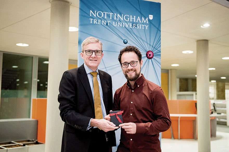 Professor Nigel Wright and Dr Kyle Baldwin at the celebration event