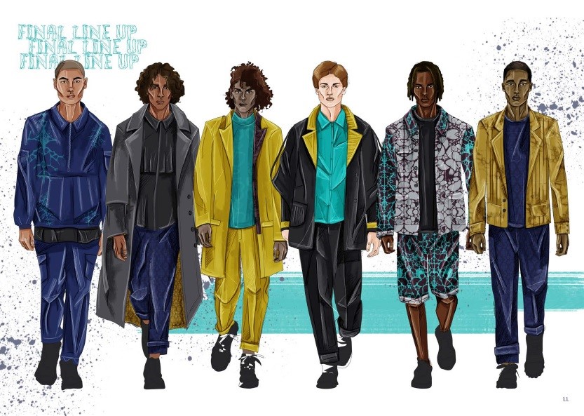 Fashion illustrations - a line up of garments for the River Island Project