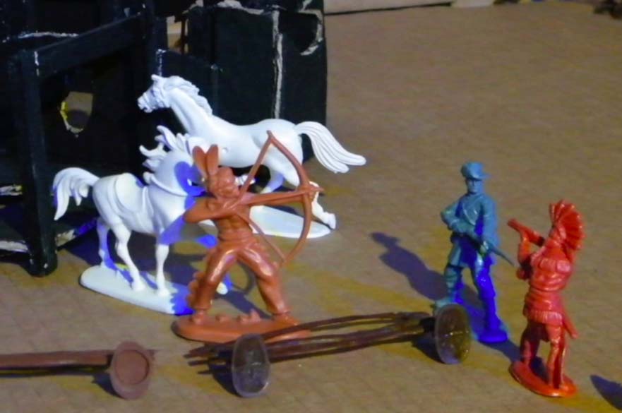 Horse and people figurines.