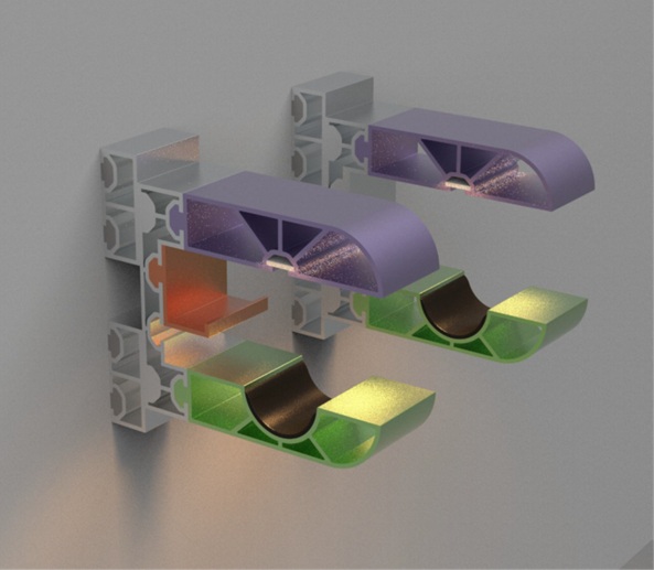A designer's concept of a bicycle rack made from aluminium.
