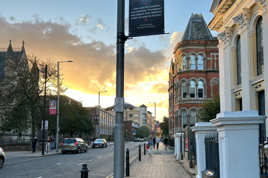 Outside Arkwright Building on Shakespeare Street, Nottingham 