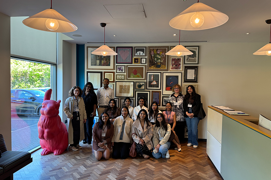 MA Fashion students in Paul Smith reception