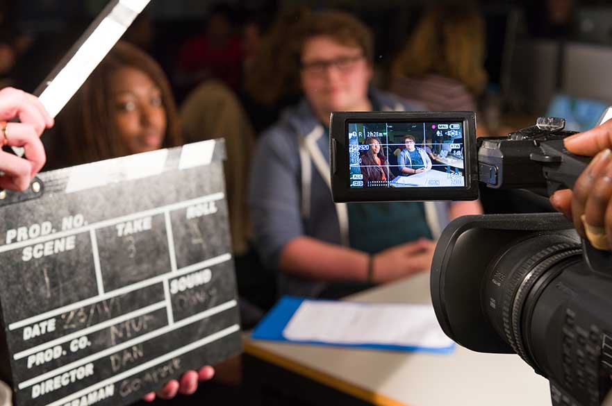 Students filming 