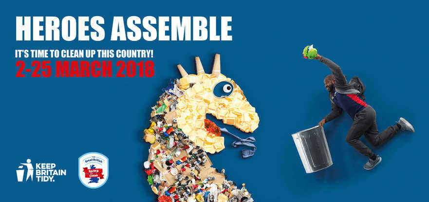 Great British Spring Clean image of a dragon made of litter