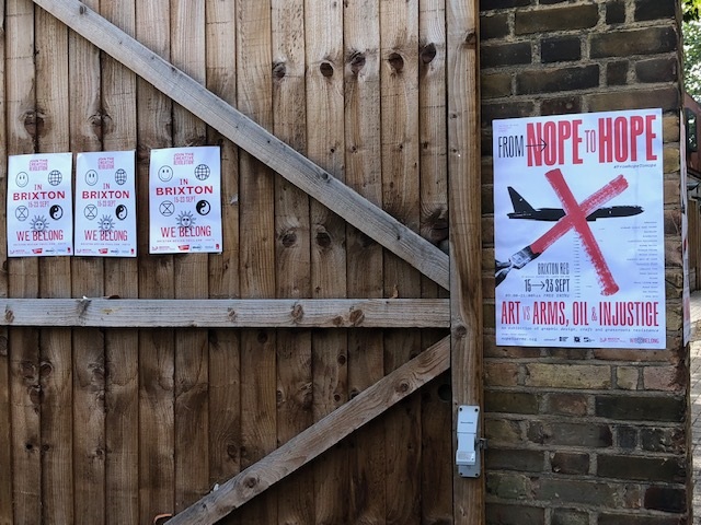Poster on fence