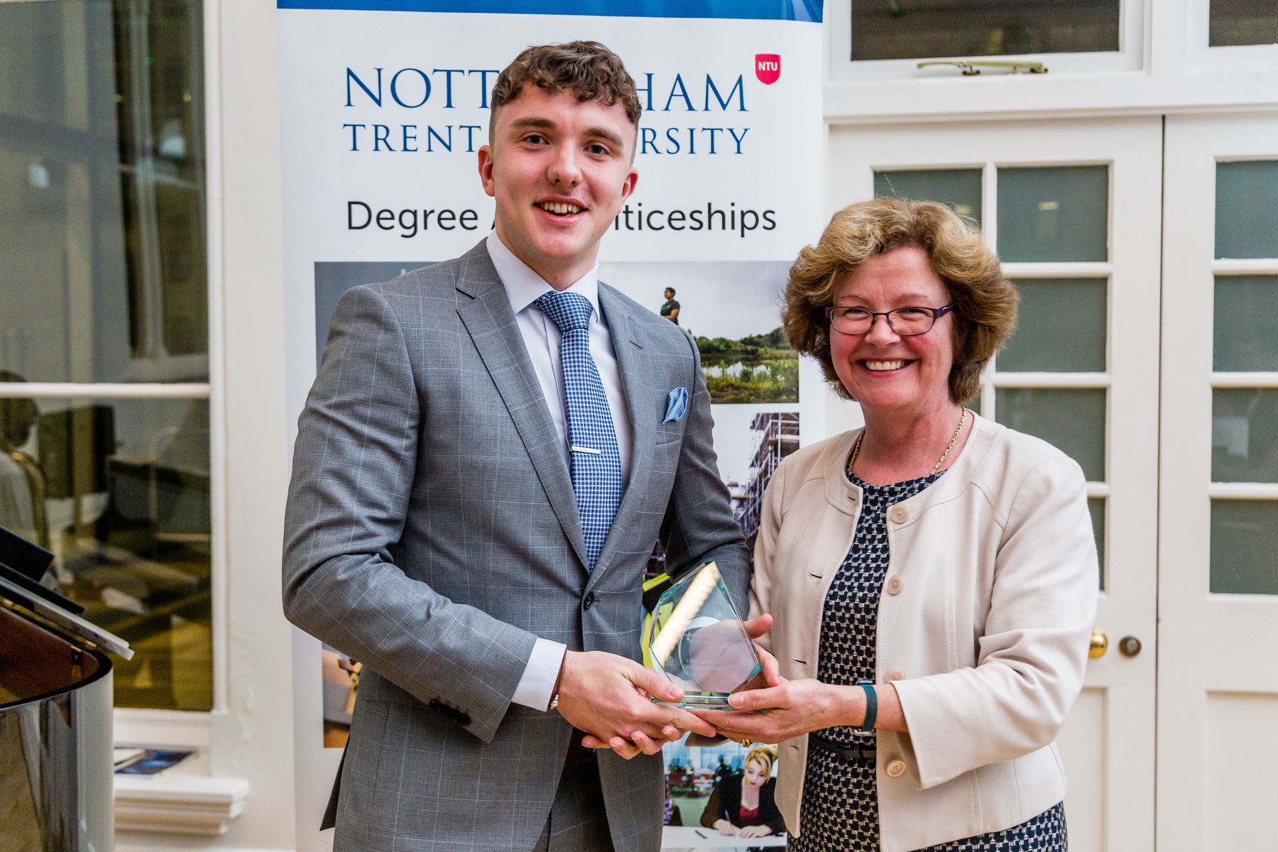Apprentice of the year within the field of Construction collecting their award