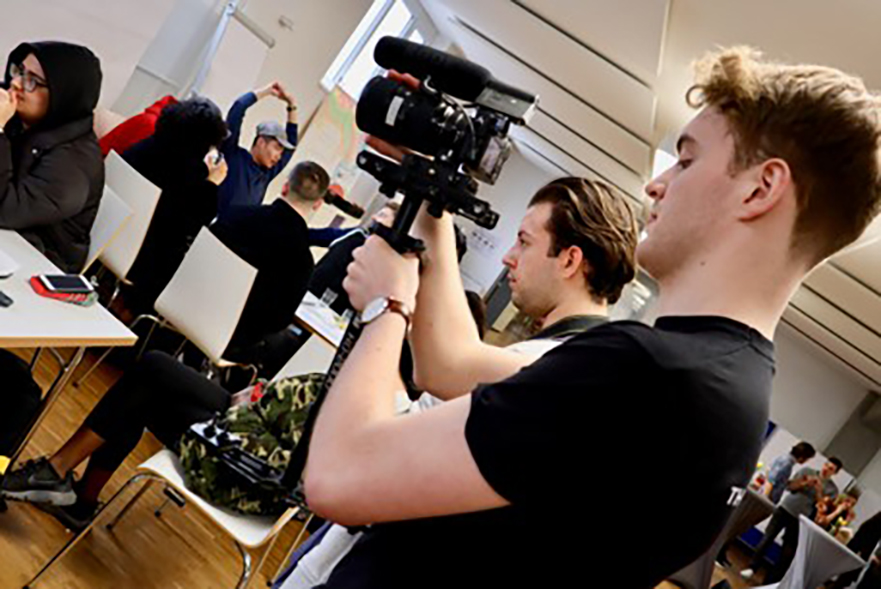 Thomas Walmsley filming the SmartCities project