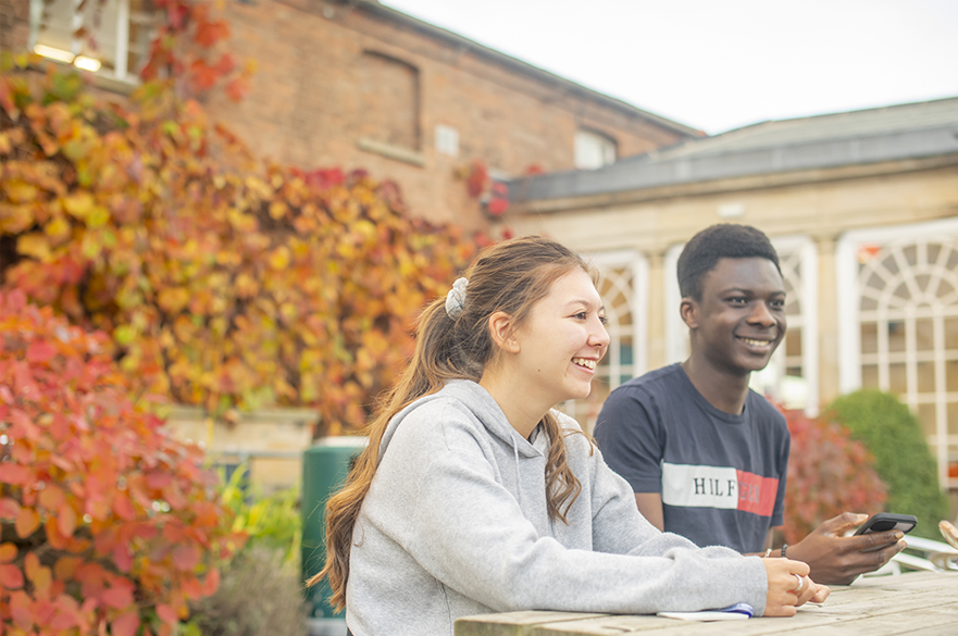 Students in garden