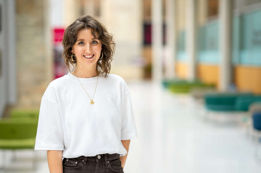 Jodie posing for her official NTU staff photo