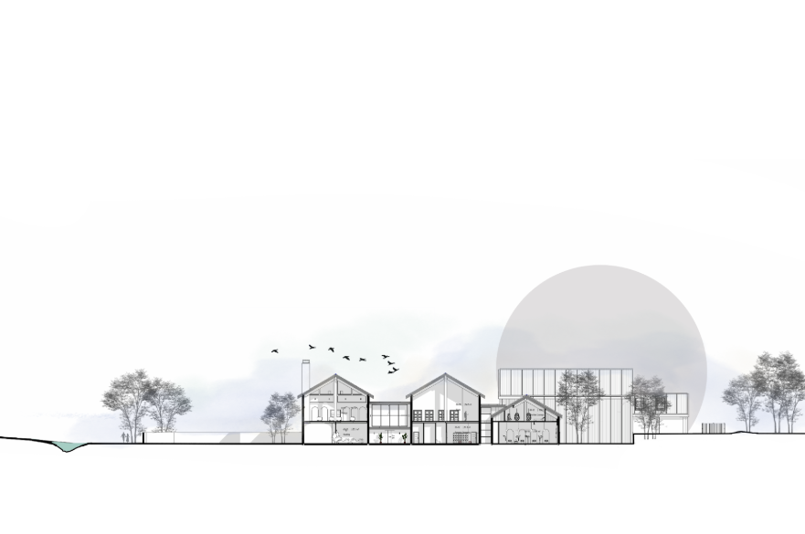 An architect's plan for a building.