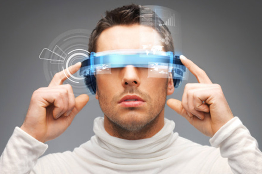 Man with Virtual reality device
