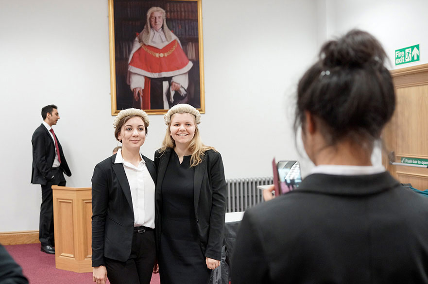 Students in courtroom