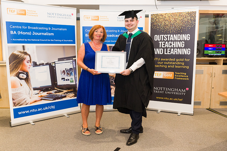 Harry Cobbald winning Steve Coates Award 2018