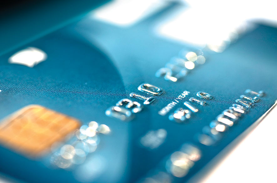 a blue credit card