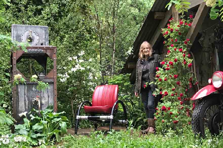Sue Hayward with her show garden