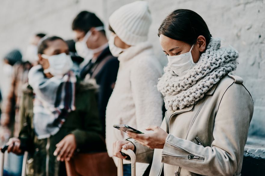 People wearing masks