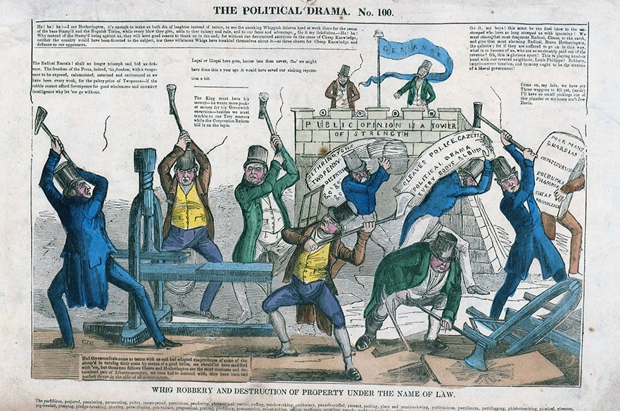 The Political Drama 100 (Hand coloured wood engraving, B. D. Cousins 1835). Courtesy of Professor Brian Maidment.