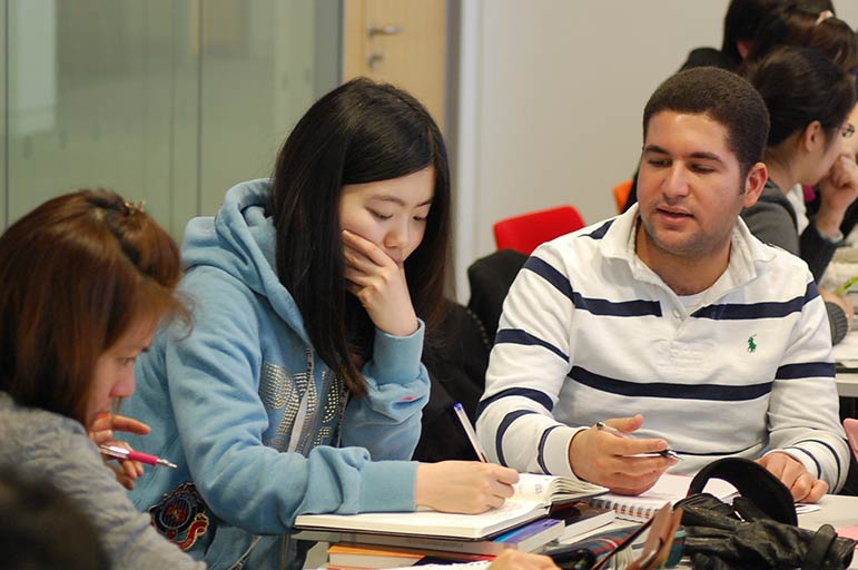International students in classroom