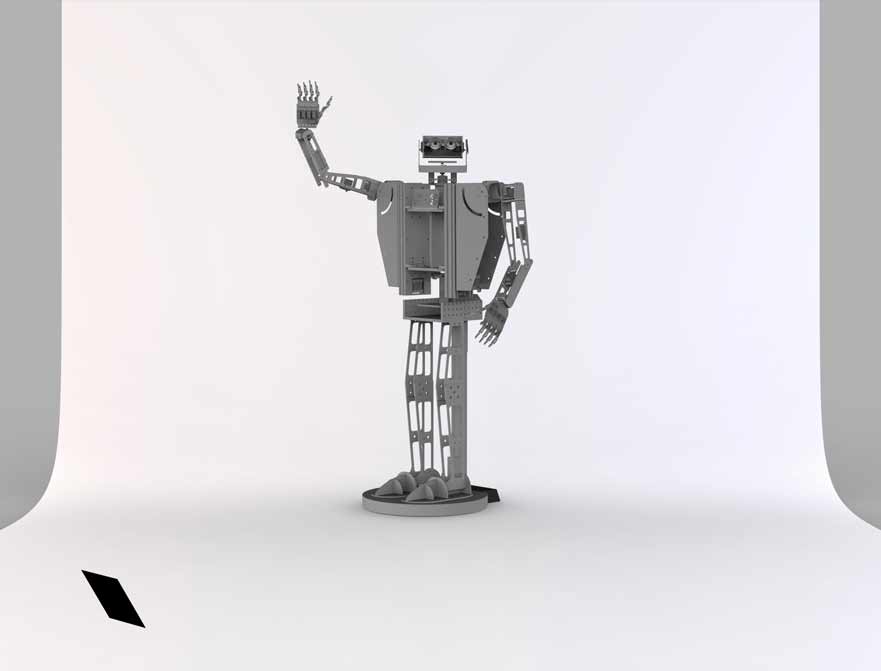 Render of a robot waving