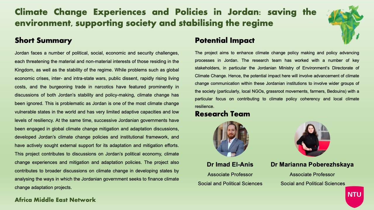 Climate Change Experiences and Policies in Jordan