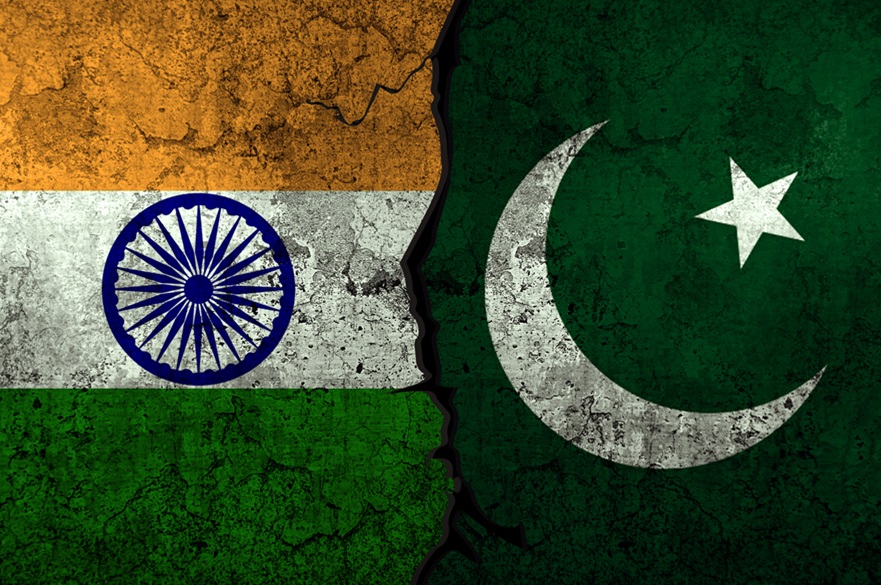 An image of the two nations' national flags