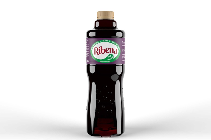 A design visualisation for a new style Ribena soft drink bottle