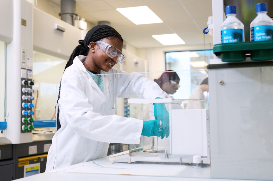 Image of student in lab