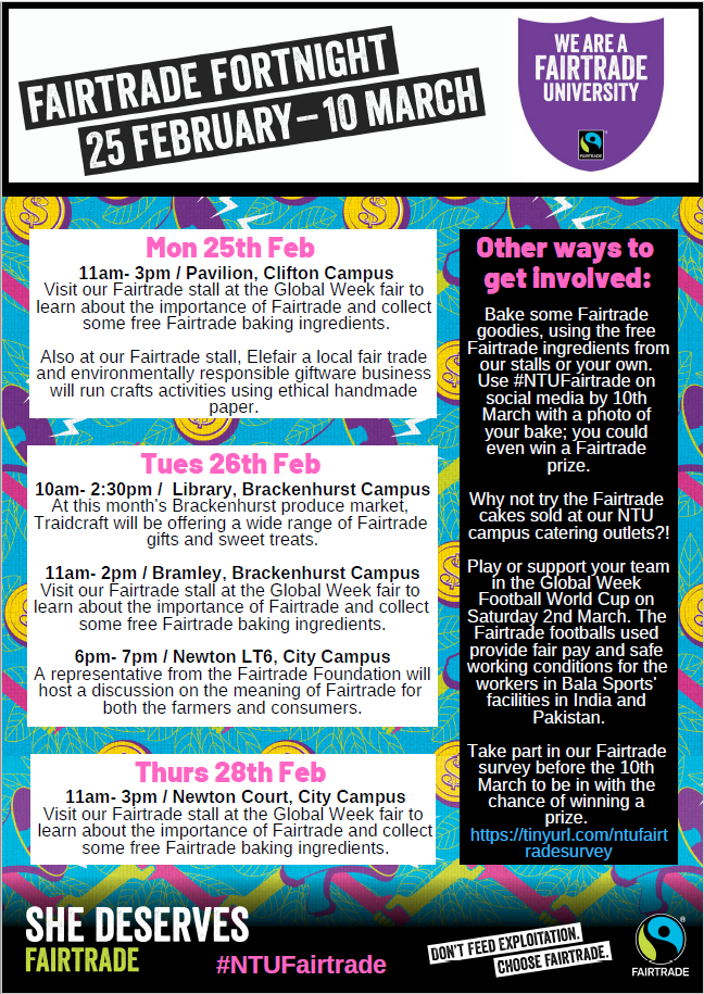 Fairtrade Fortnight 2019 schedule