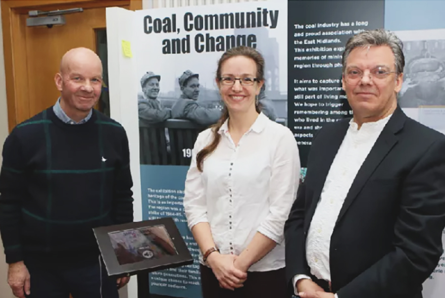 David Amos, Natalie Braber and Paul Fillingham at their Coal Exhibition