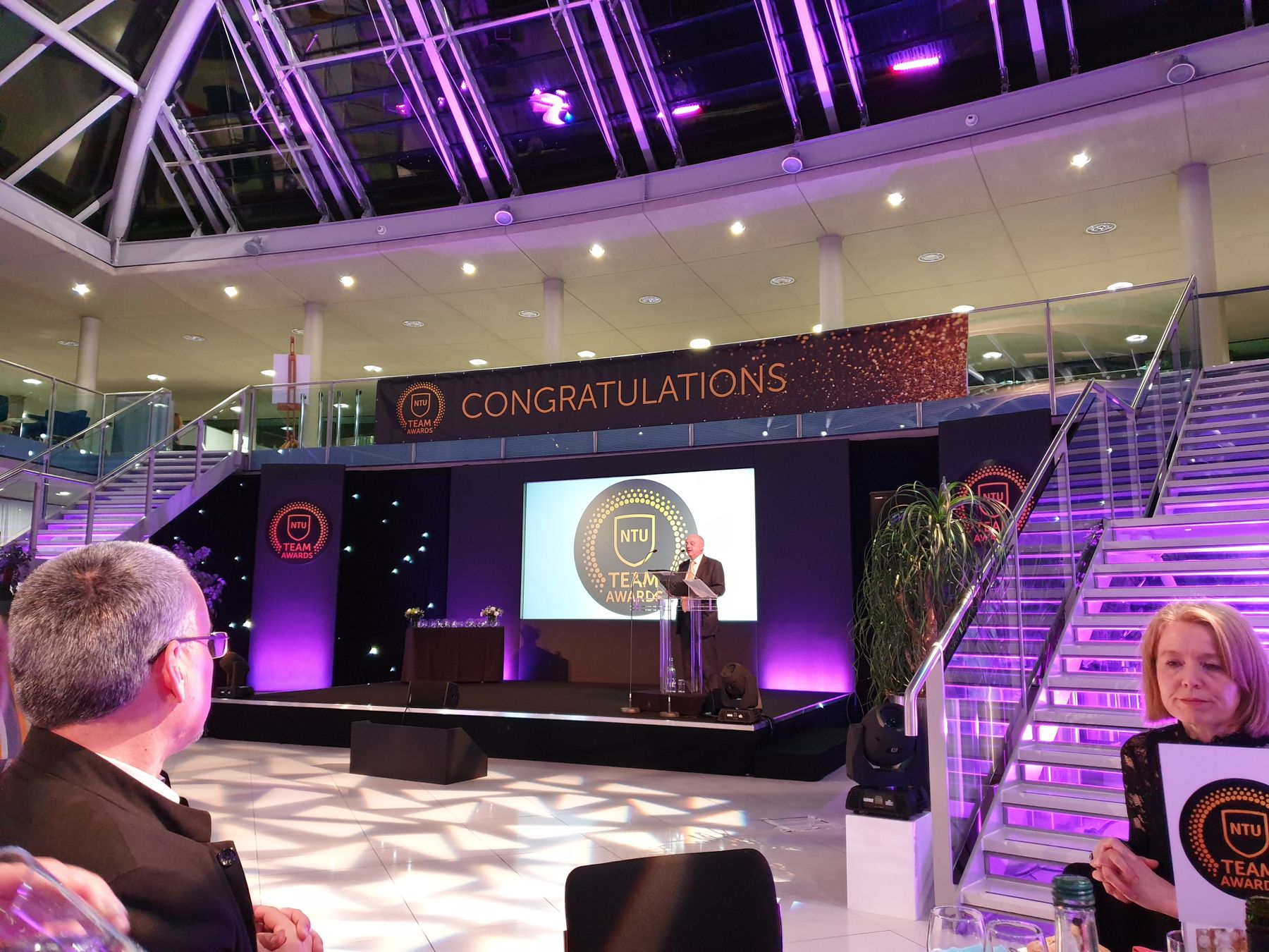 The stage at the NTU Team Awards