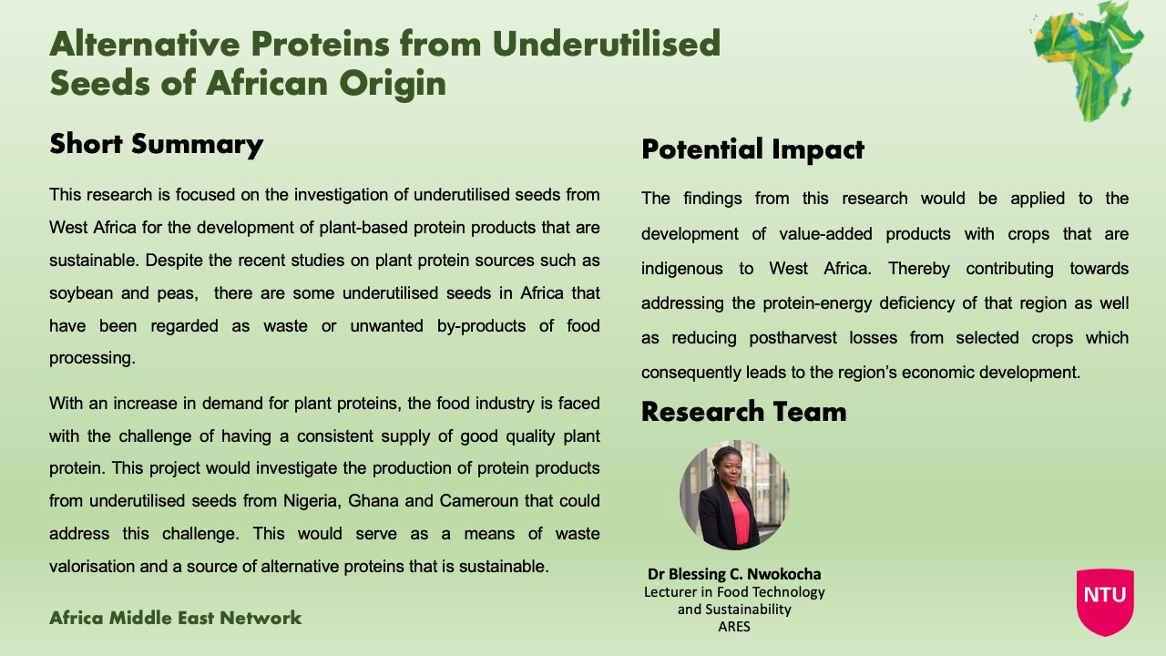 Alternative Proteins from underutilised Seeds of African Origin Research at NTU
