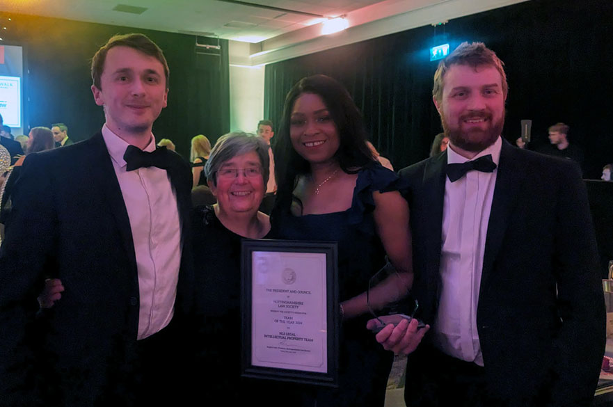 IP team at NLS Legal at the ceremony with their award certificate
