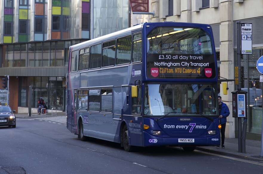 NCT Number 4 bus to Clifton Campus at a stop