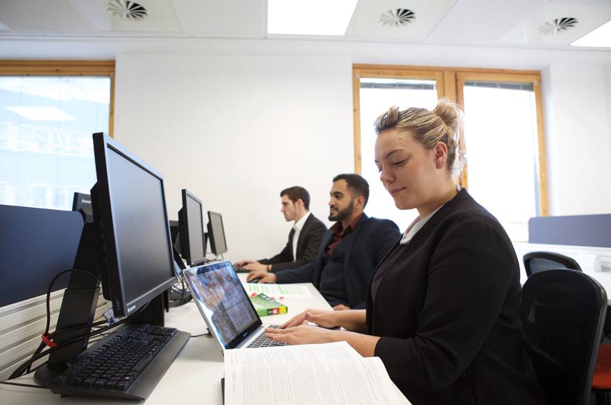 People working at computers