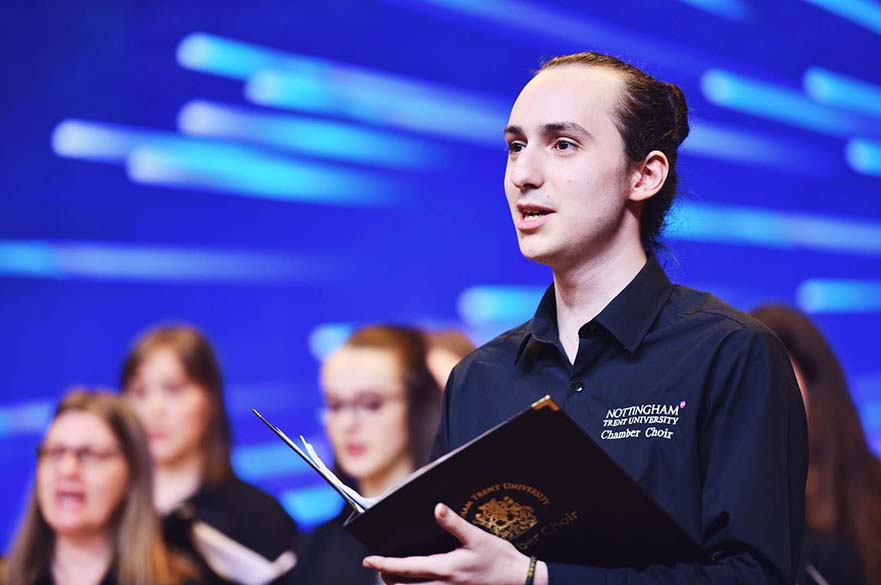 Male Chamber Choir member singing