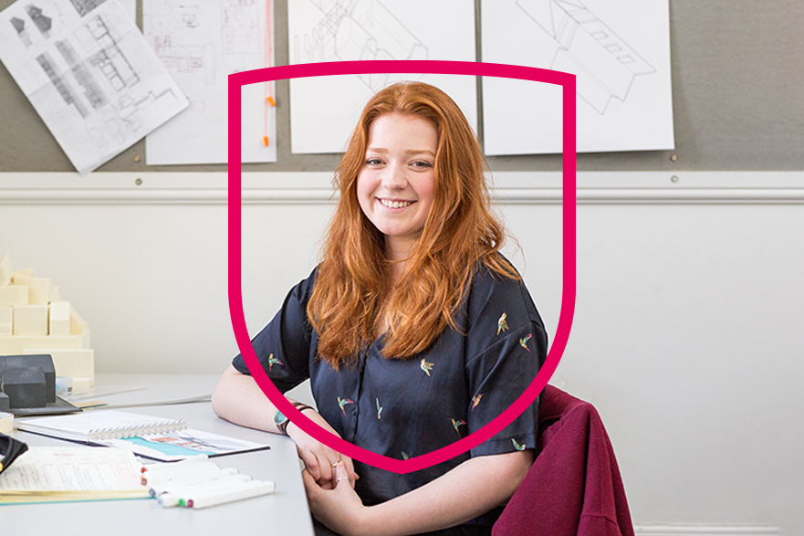 Architecture student sat in Arkwright seminar room