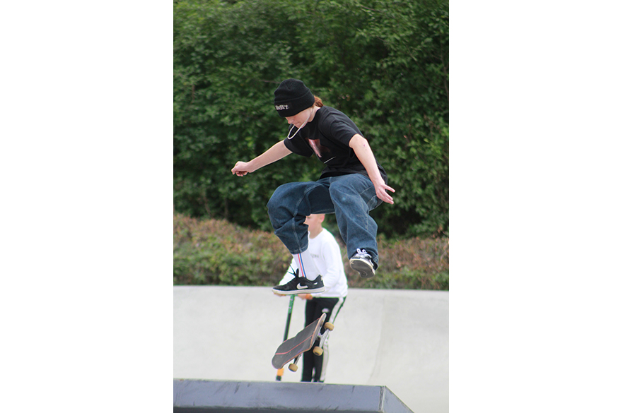 Boy skateboarding