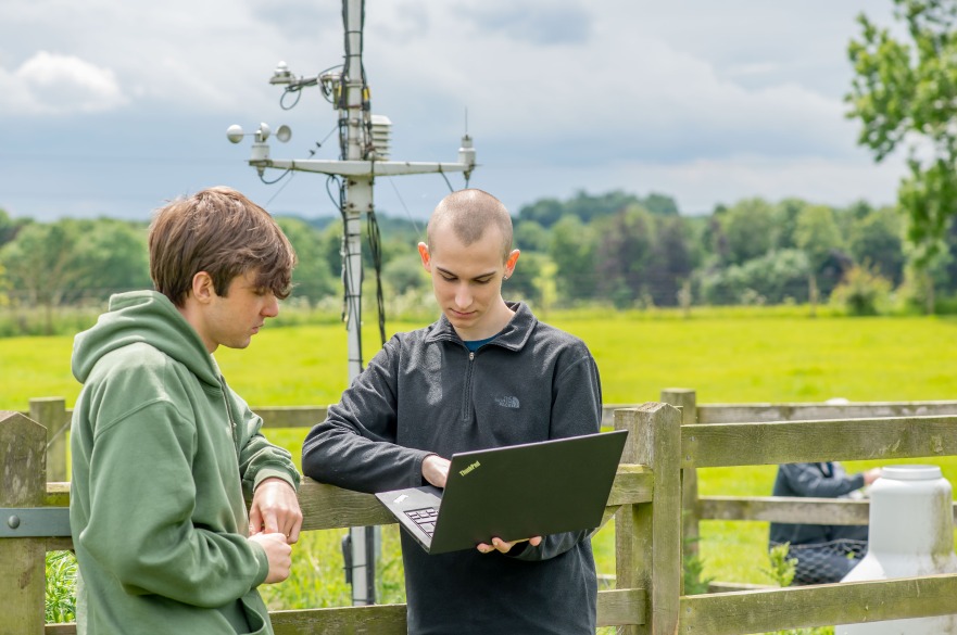 BSc Geography - Students analyse data by connecting to the on-campus weather station