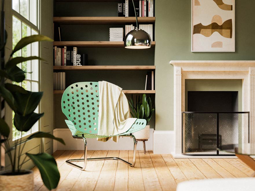 Lounge chair in a living room