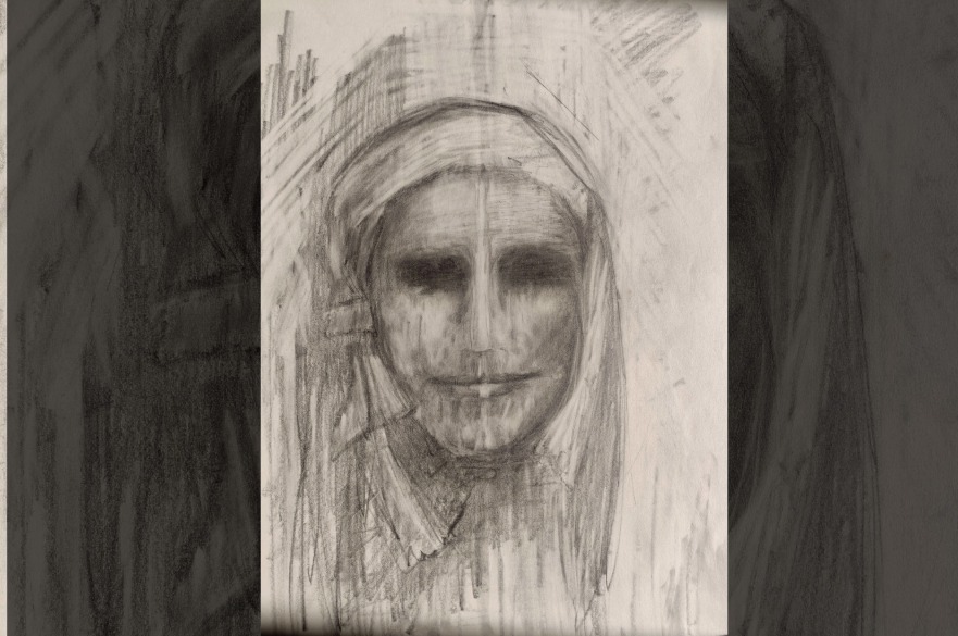 Pencil drawing of a woman