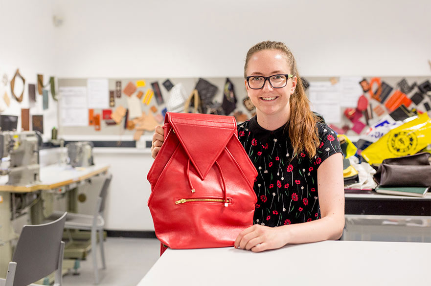 Essi Peuhkuri with her Guess bag design