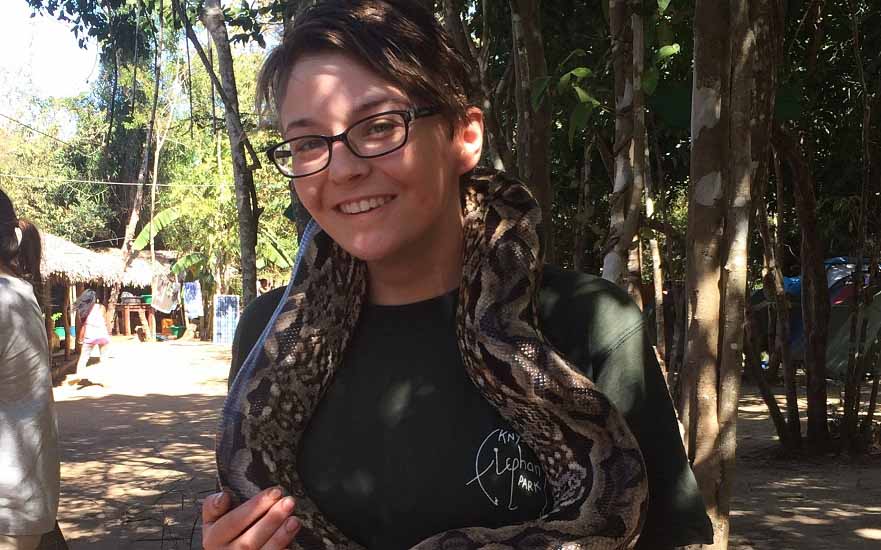 Lea Gerard with snake