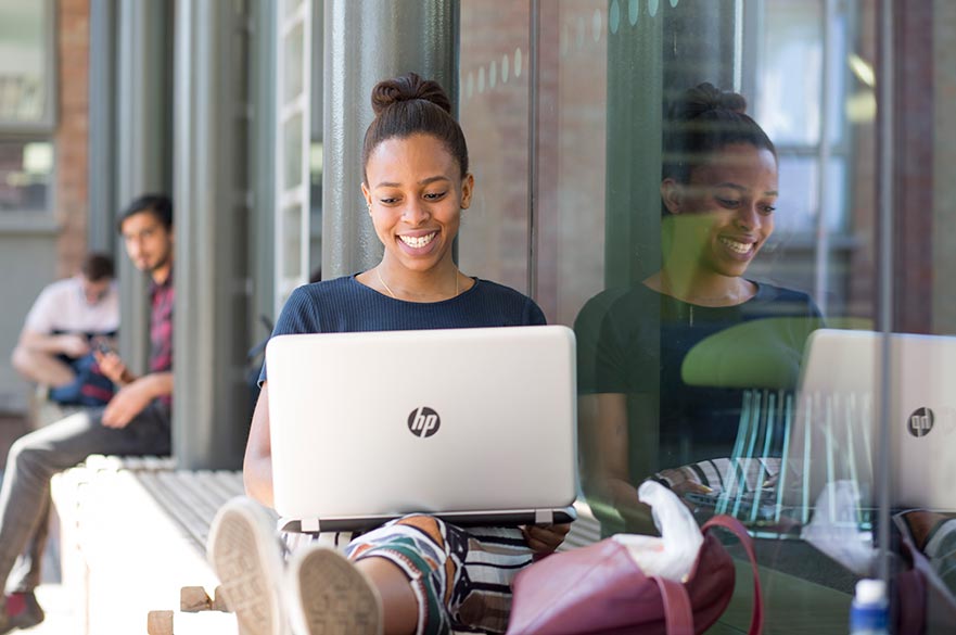 Student on laptop