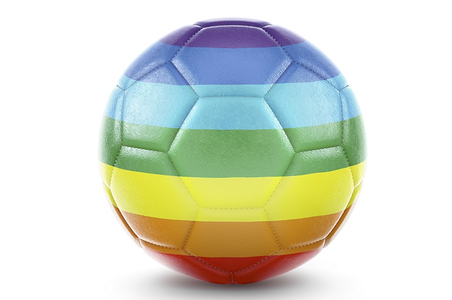 Ball with pride flag colours