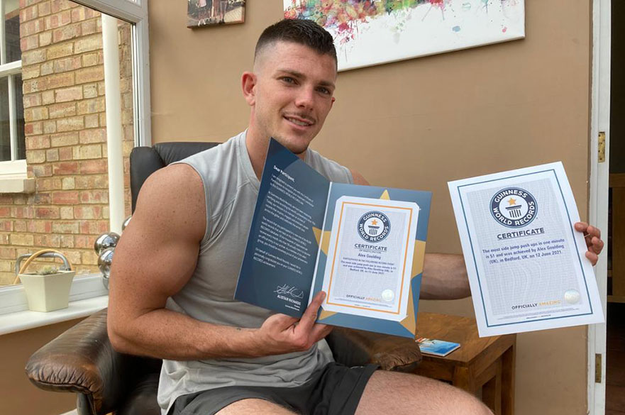 Alex Goulding with two of his Guinness World Record certificates 