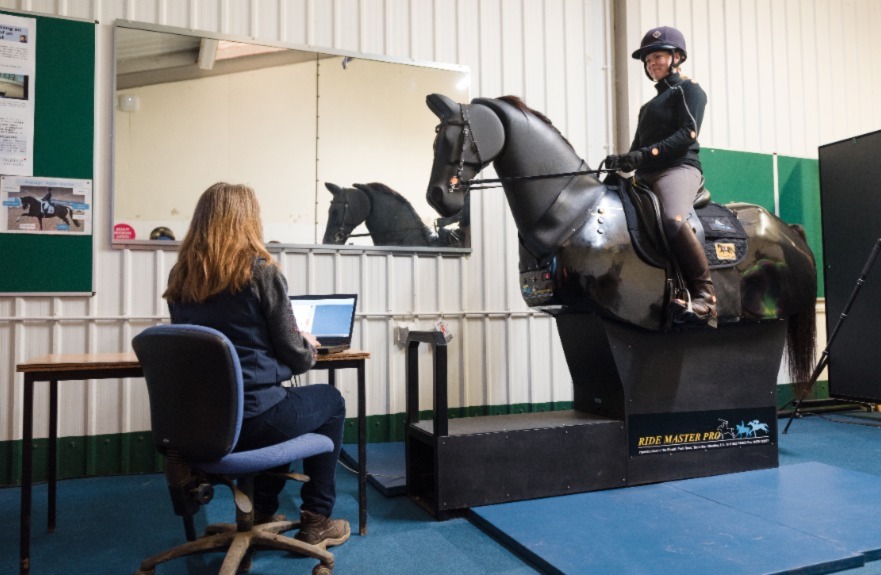 BSc Equine Behaviour, Health and Welfare - Students use the mechanical horse to learn about response to training in human athletes