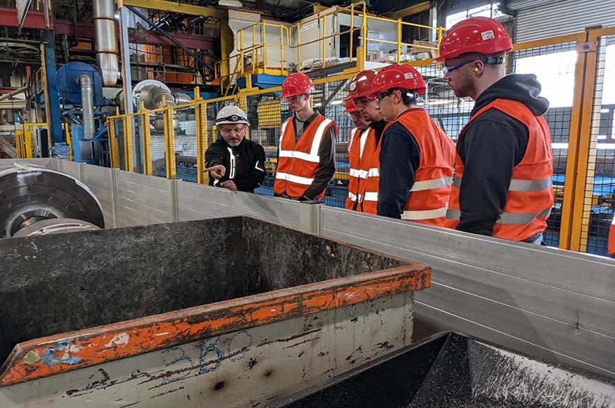 NTU Product Design students experiencing a tour of the Hydro facilities in Derbyshire