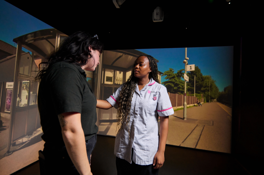 Nursing students using the VR suite