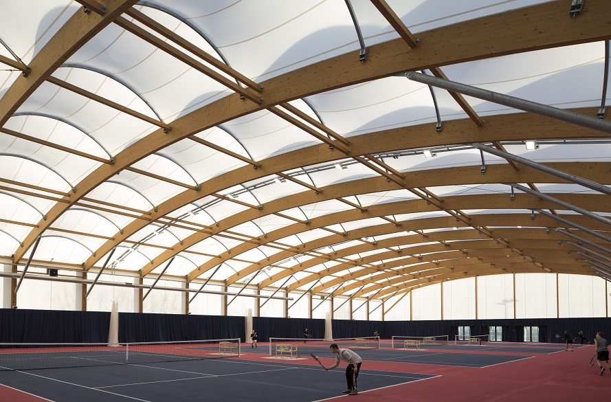 Inside shot of NTU tennis centre at Clifton Campus