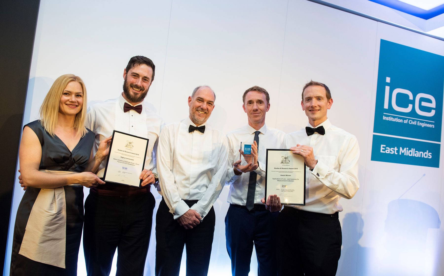 Strategic Partner AECOM accepting an ICE award for their research with NTU